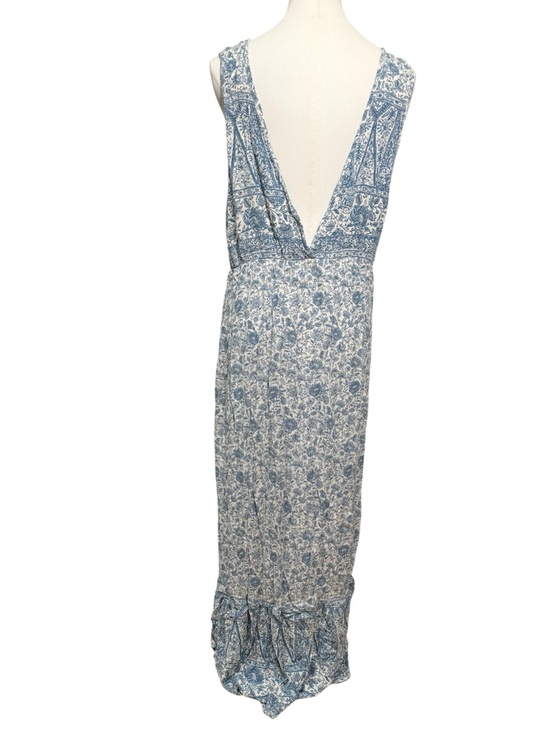 Faherty Eden Maxi Floral Print Dress in Blue & White Size Medium - Picture 5 of 10